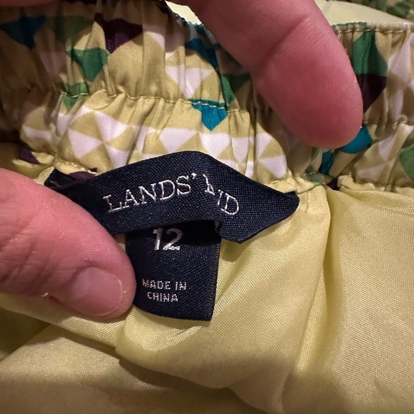 Geometric Patterned Pants in Green and Yellow - Picture 2 of 4